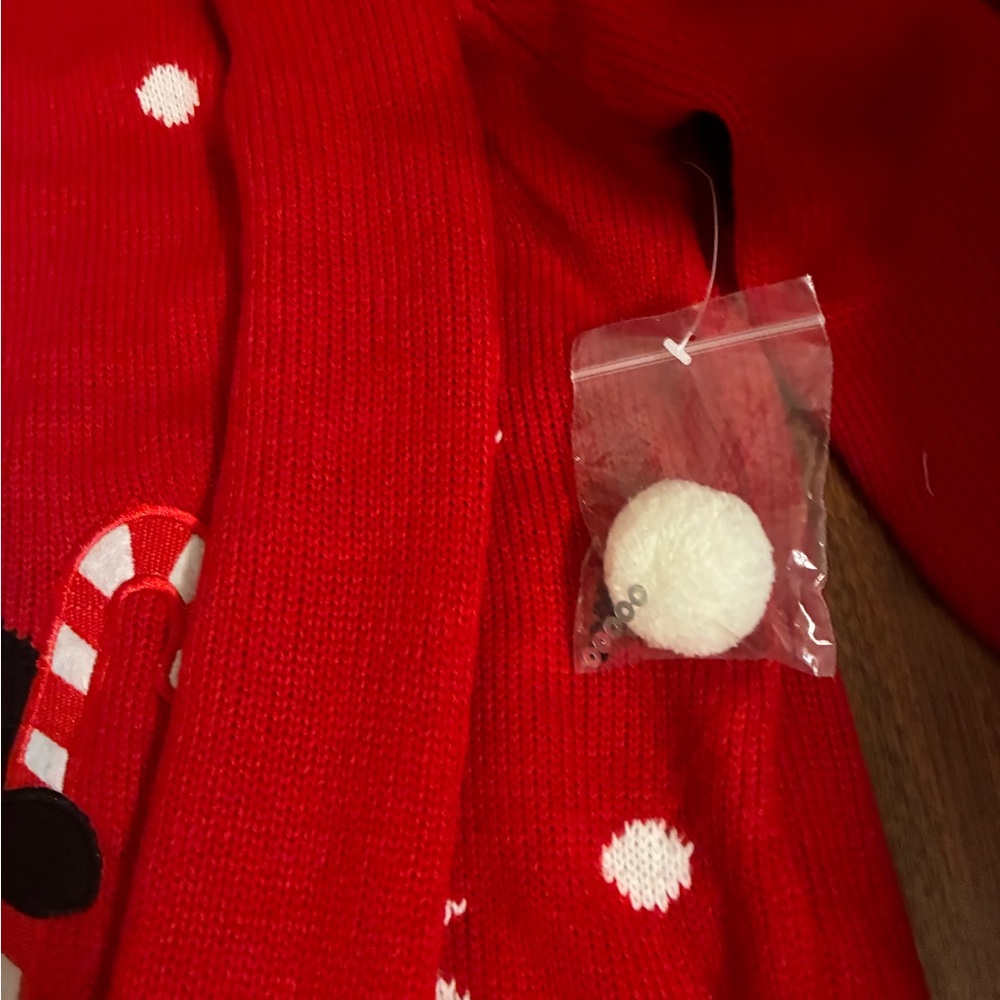 Holiday Time Penguin Sweater Sz L Matching Scarf Red Snowflake Christmas  NWOT - Picture 8 of 10